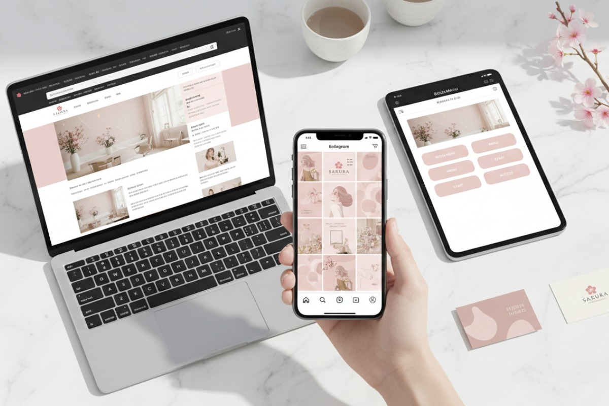 サロンブランディング 一貫したデザイン統一 Instagram LINE ホームページ