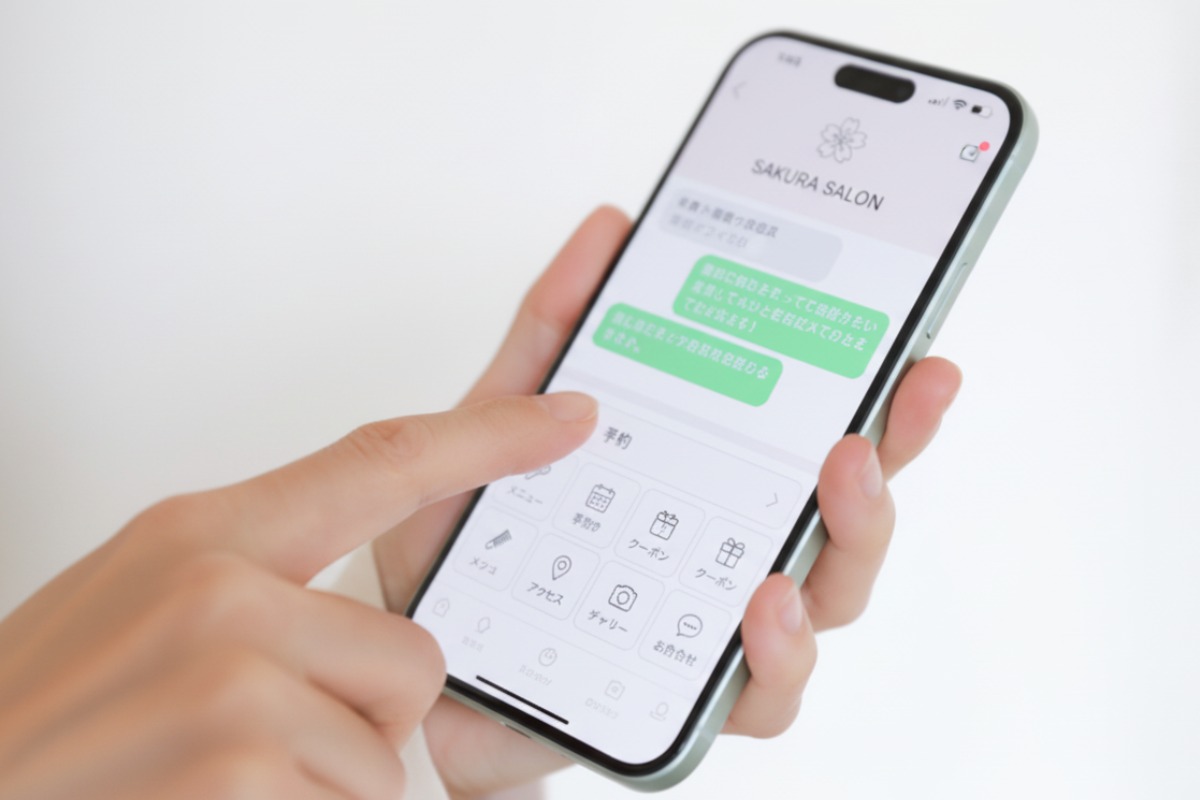 LINE公式アカウント構築 リッチメニュー作成 サロン予約システム デザイン